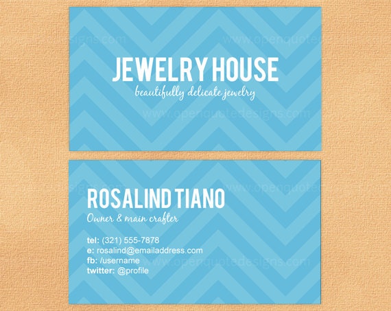 Chevron Business Card Calling Card Mommy Card Printable PDF