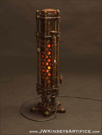 Cylindrium Table Lamp: a hand-made steampunk styled light