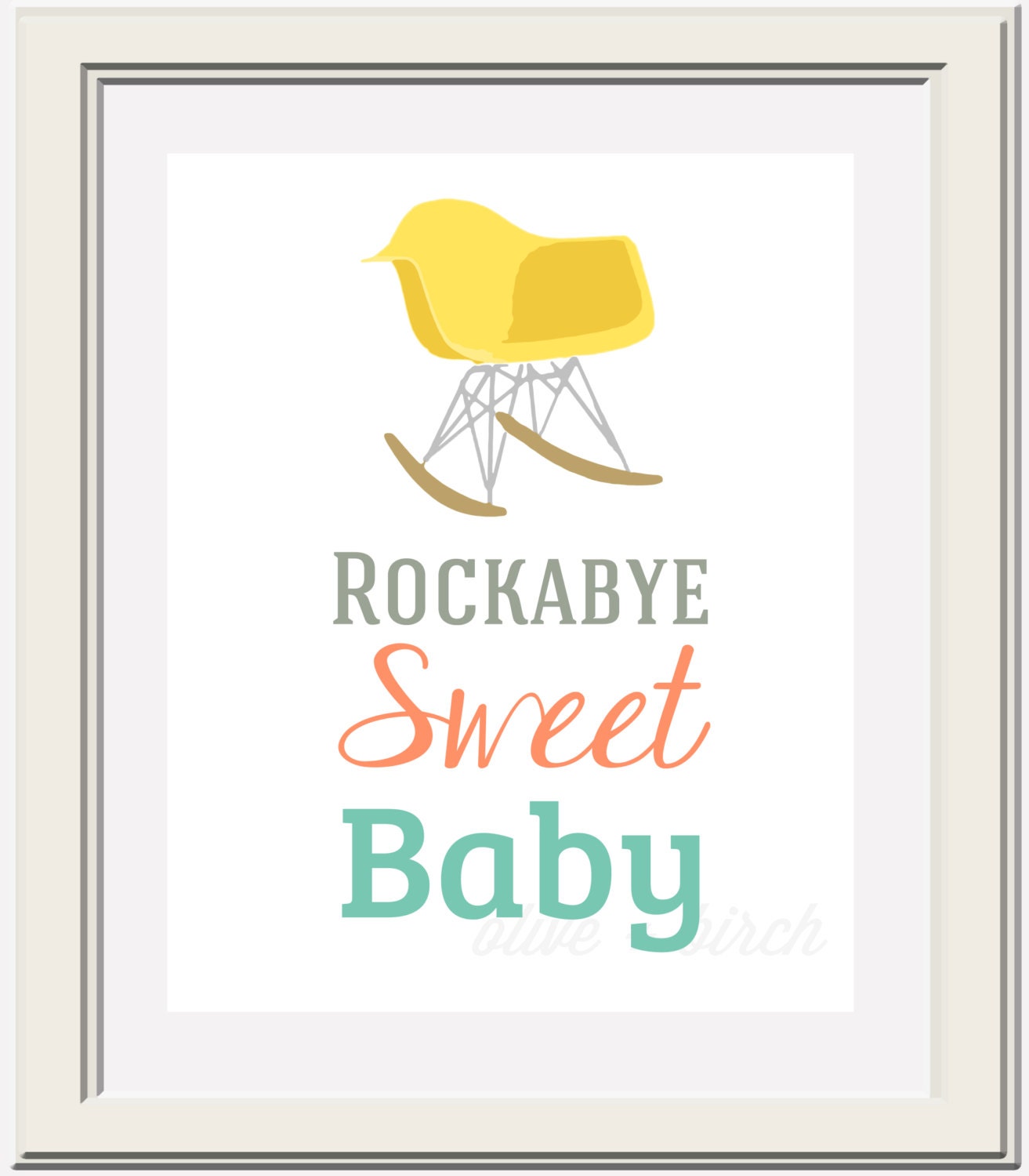 Custom Rockabye Baby Eames Rocking Chair by OliveandBirch on Etsy