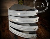 Vintage Industrial Pie Shaped Parts Hardware Bin Jewelry Box