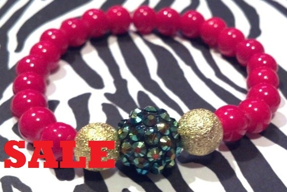 Christmas Bulb Bling Beaded Bracelet