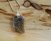 Large Grey Beach Glass Necklace