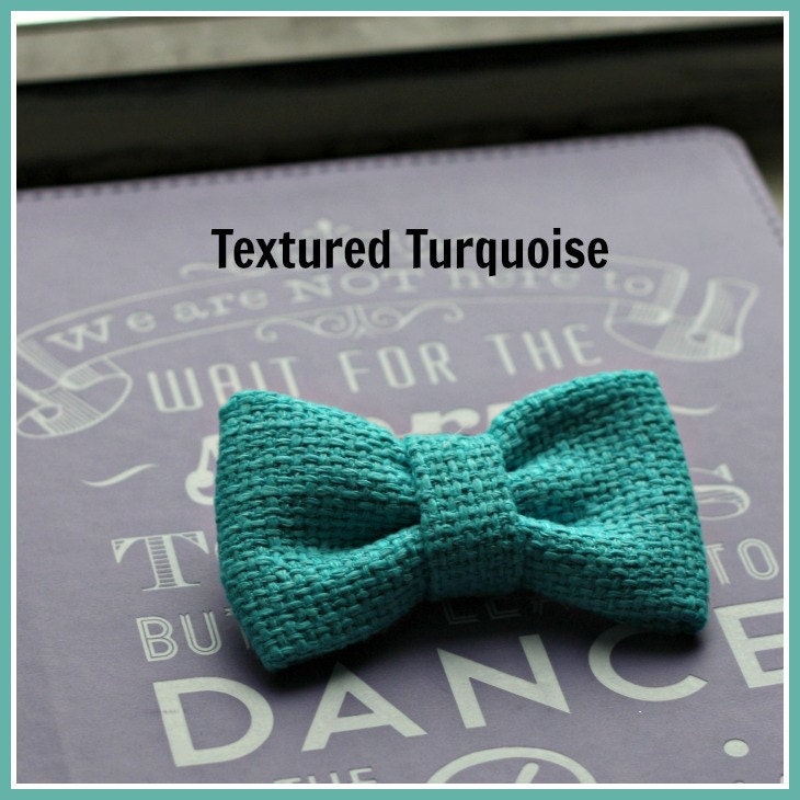 Turquoise Textured Preppy Hair Bow