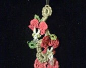 Bleeding Hearts Flower over mine OOAK Tatted Necklace