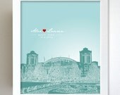Personalized Anniversary Gift / Navy Pier Chicago Skyline First Year Anniversary Gift / Gift for Him Art Poster /Any Cityscape Available