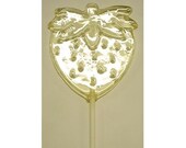 1 dz Hard Candy Flat Strawberry Shaped Lollipop Party Favors w/ Personalized Back Labels