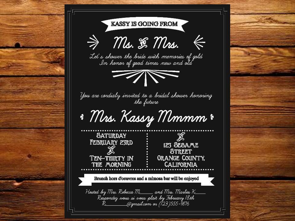 Chalkboard Shower Invitation