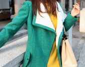 Women fruit green Princess OL Wool coat Cashmere winter coat Hood cloak Hoodie cape Hooded Cape/clothing /jacket/dress DY42