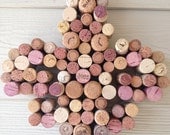 Fleur de lis shape upcycled wine cork message board wall hanging