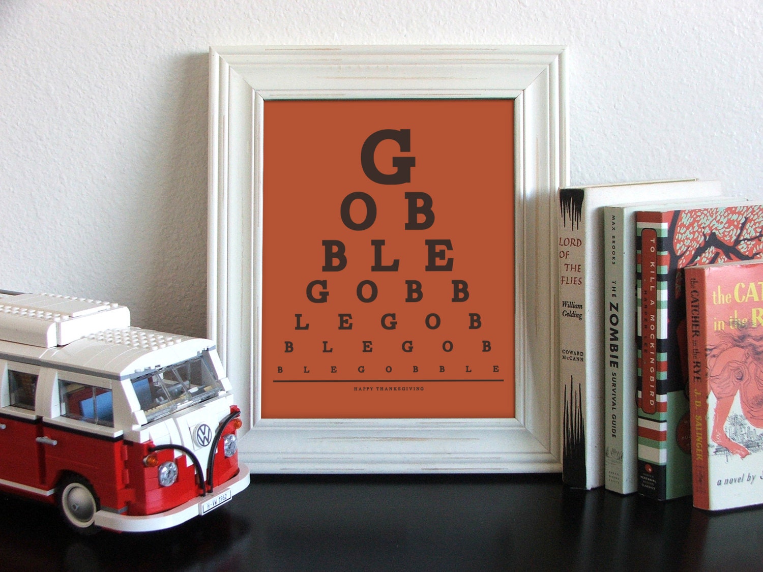 Happy Thanksgiving, Gobble Gobble Gobble Eye Chart, 8 x 10 Giclee Print BUY 2 GET 1 FREE