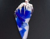 Beautiful Abstract Glass & Silver Icicle Pendant