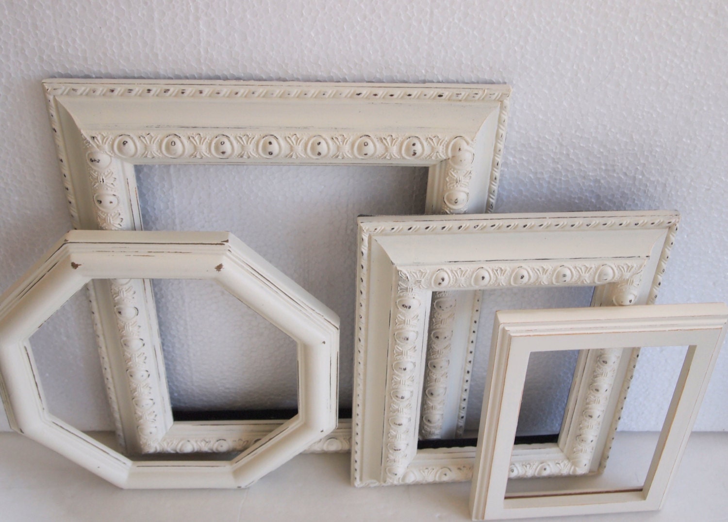 Picture Frame Collection Shabby Chic Painted Cottage White And Dsitressed Gallery Wedding French Ornate Home Decor