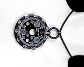 Recycled Bike Gear / Sprocket & LED Heat Sink Base Plate Necklace - Unisex, Industrial, Techie, Geek, Bike Jewelry, Statement Necklace