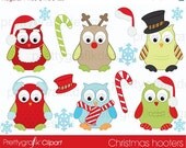40% OFF Christmas owls clipart, commercial use, vector graphics, digital clip art, digital images - PGCLPK370 Il_170x135