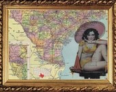 Map Book Page Print Art South of The Border Home Decor Wall Decor Mixed Media Art Buy 2 Get 1 Free