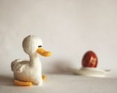 Easter White duck for keeping warm breakfast egg. Eco friendly. Easter decoration. Cozy home