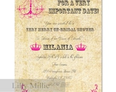 Customized Vintage Style Alice in Wonderland Fancy Tea Party baby, bridal shower, birthday invitation - Printable DIY 200-1