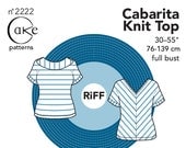 Cake Patterns RiFF Cabarita Knit Top 30"-55" (76.2- 139.7cm) Full Bust Paper Pattern