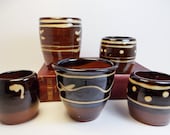 Vintage Handmade Irish Clay Pottery Planters, Set of 5