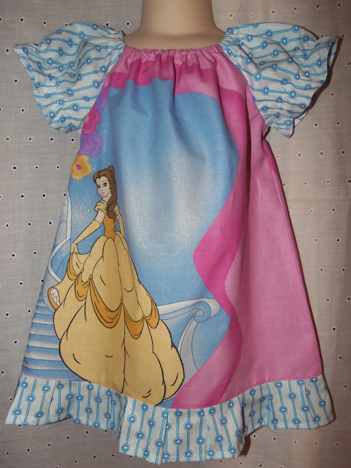 Disney Princess Belle/Cinderella  Handmade Girl Dress  size 2t-3t  20-21- in Length Ready to Ship