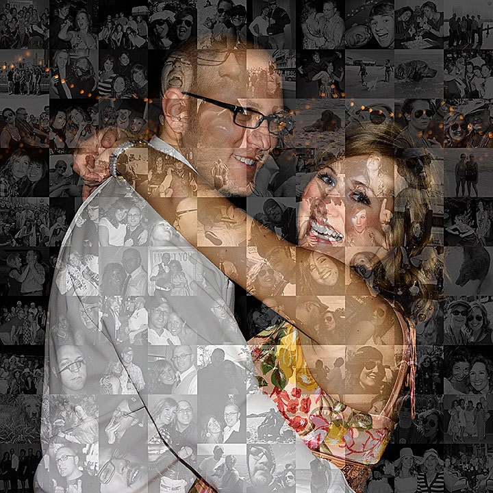 Unique Anniversary Gift for Husband or Boyfriend - Personalized Photo Collage Mosaic (8x10 or 10x10) Custom Wall Art