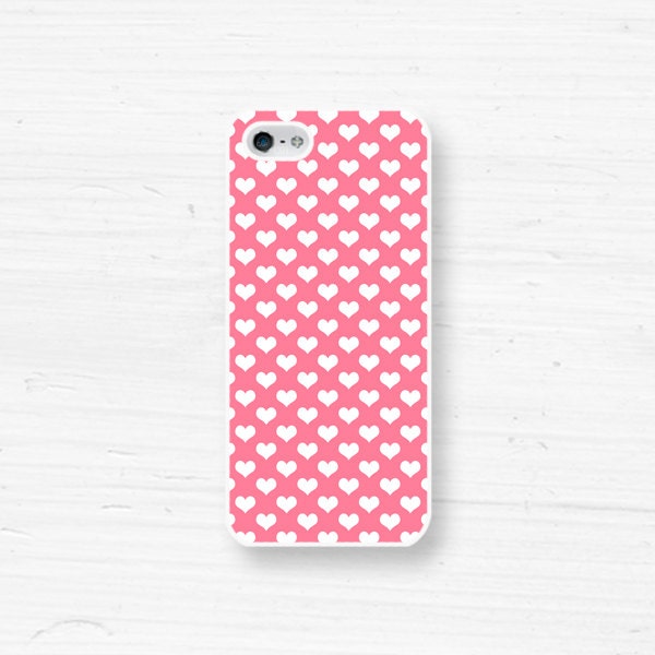 Heart iPhone 5, 4 Case - Samsung Galaxy s2 s3 s4 note, Ipod Touch 4, 5, Blackberry - Polka Dot Love Valentines - pink