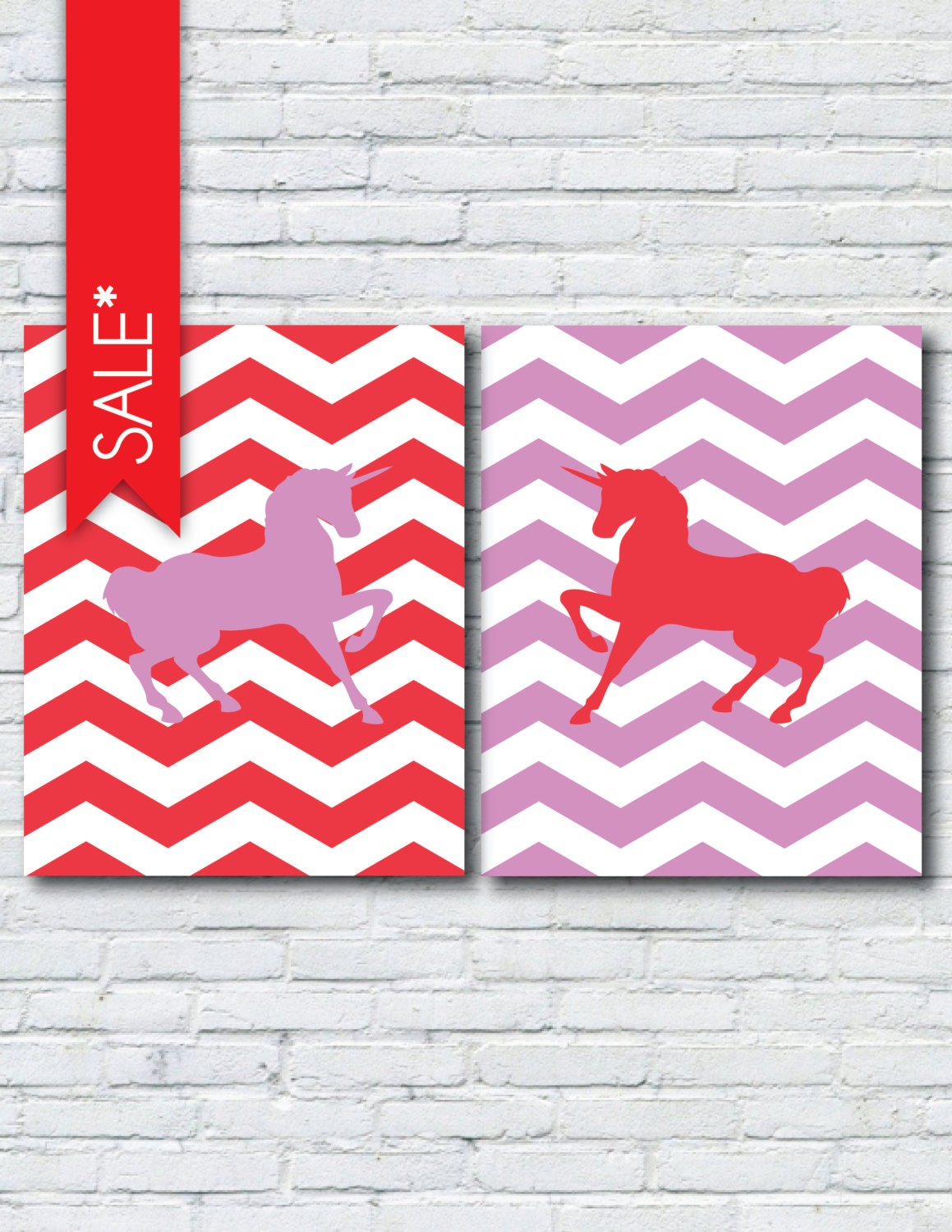 SALE - SHIPS FREE - Opposites Attract: Unicorn 8x10 Prints
