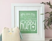 Children's wall art print - You are my sunshine - Kids wall art - Nursery decor - Digital File