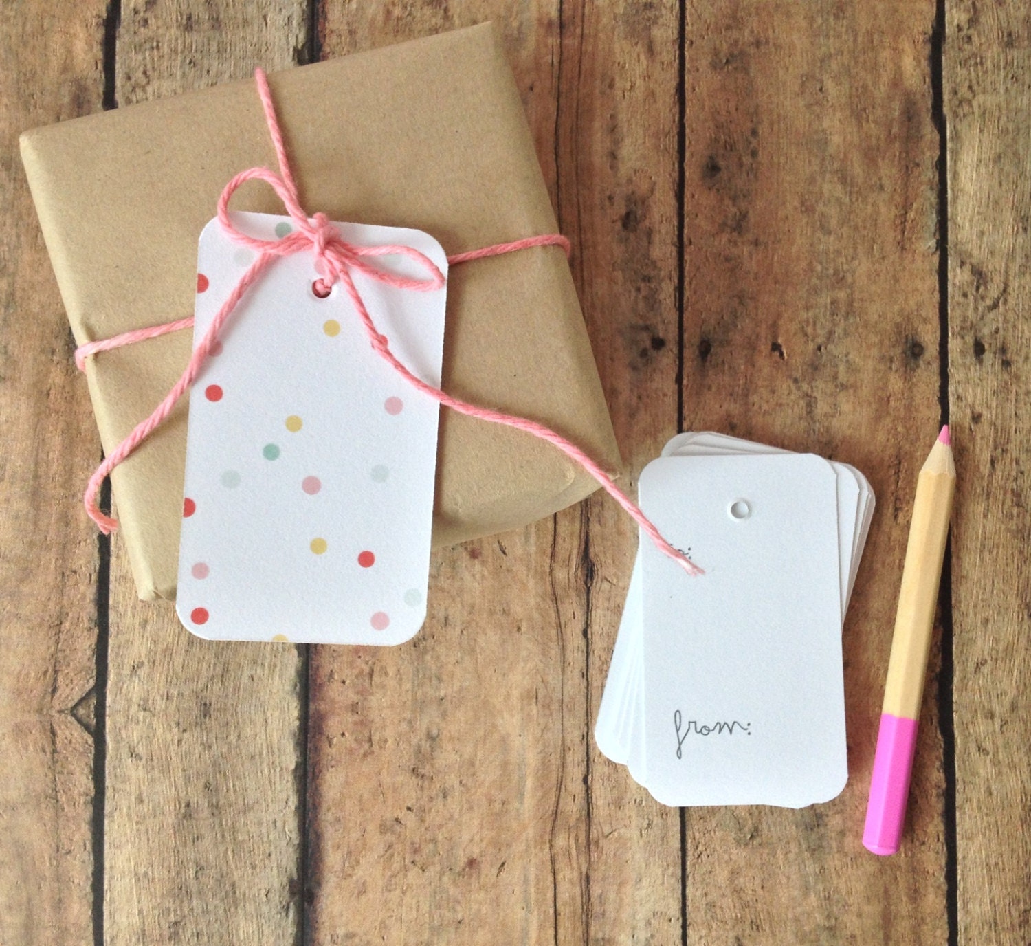 polka dot gift tags - favor tags - wedding tags - bridal shower favors - polka dot