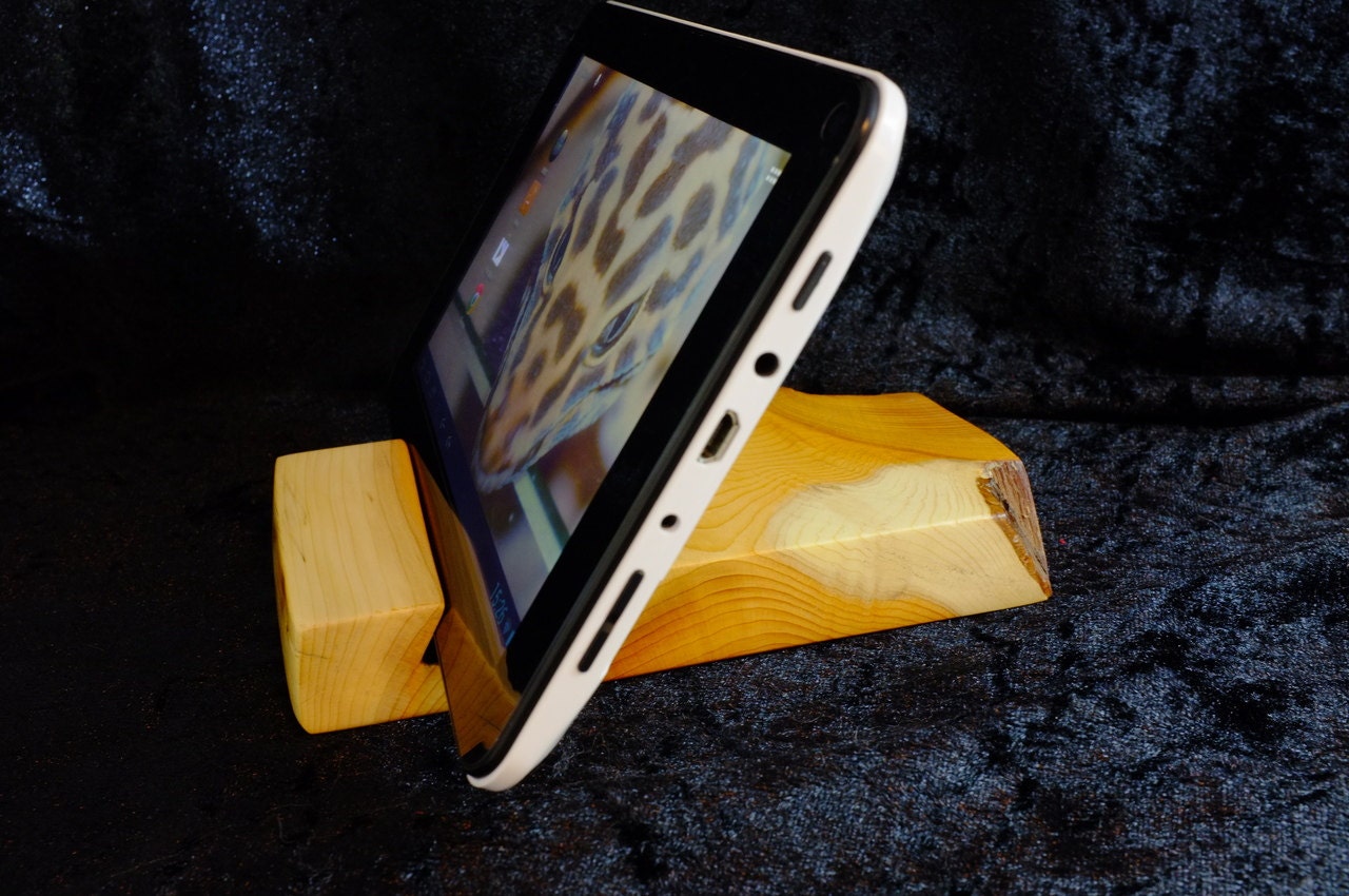 Wooden tablet stand (Nexus 7, Kindle, iPad Mini, iPhone, iPad)