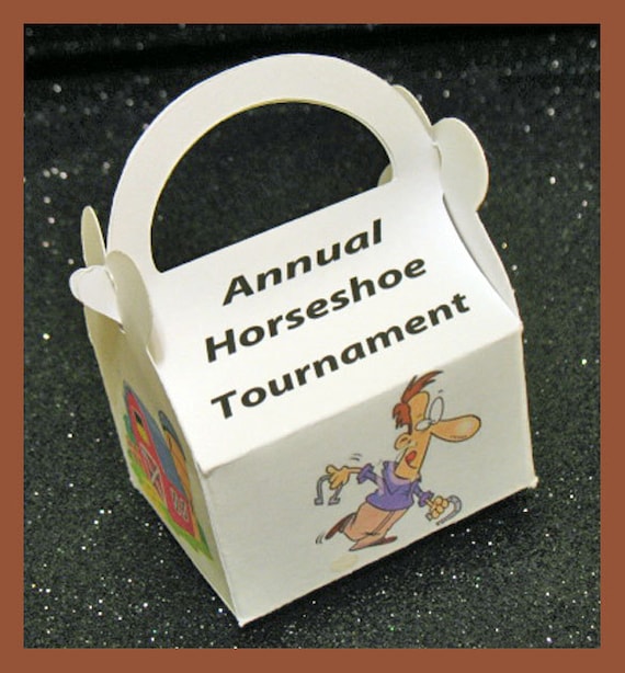 Horseshoe Tournament Favor Boxes Horseshoe Party by tinygiftboxes