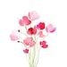 Handmade Watercolor Bouquet of Tulips in Pink- 8x10 Wall Art Watercolor Print
