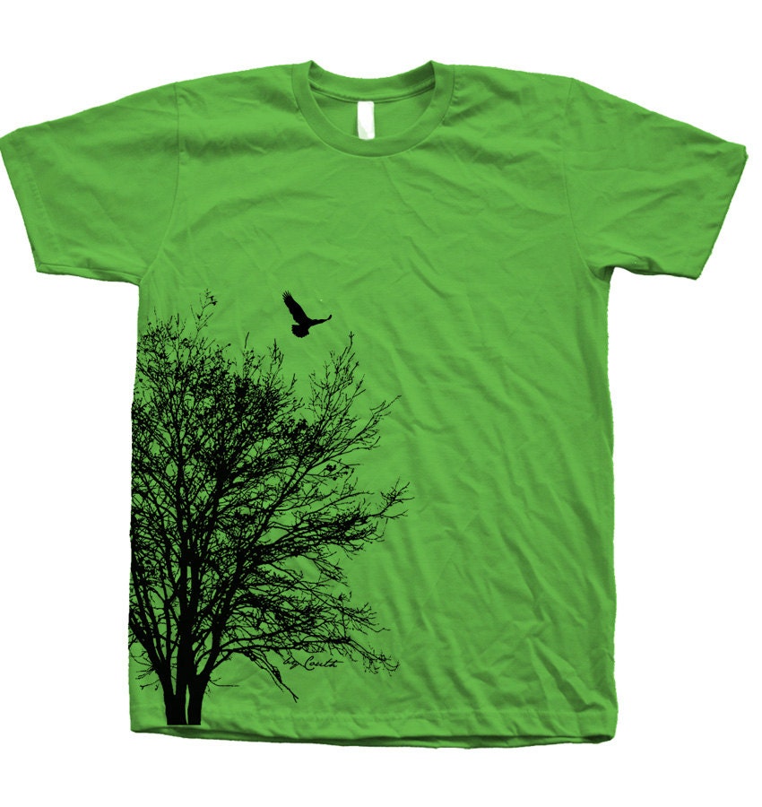 Tree T shirt Mens Unisex Hand Screen Print American Apparel Crew Neck Available: S, M, L, XL, XXL 26 Color Option