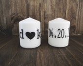 Set of Two ANY 3 Inch Pillar Candles, Wedding gift, Engagement gift, gift for couple, Housewarming