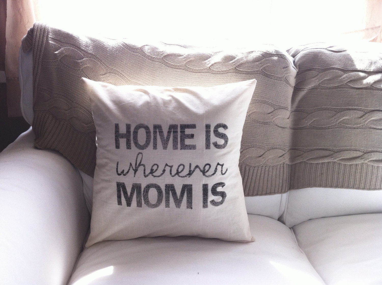 Wherever Mom Is 16 x 16 Pillow Cover, Mother's day gift. birthday, present, houswarming gift, seaonal