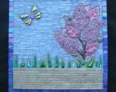 Mixed media mosaic - "Lilac"