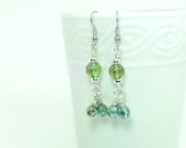 Green czech earrings dangle earrings simple earrings classic handmade jewelry Mothers day jewelry Spring accessories summer accessories