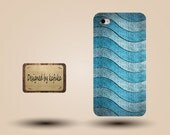 Iphone case, Iphone 4 case, Iphone 4s case, Iphone 5 case, unique handmade hard Plastic case,  blue  stripe,  geometric  P 815