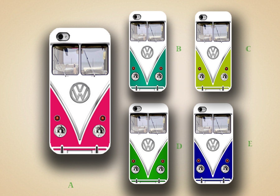 iphone case, i phone 4 4s 5 case,cool cute iphone4 iphone4s 5 case,stylish plastic rubber cases cover,colorful VW bus funny case p1051