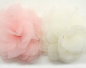 6 pcs Assorted Colors 13cm Organza Chiffon Flower Motif Corsage Headband Wedding Bridal Hair Accessories Clips Handmade Annielov Flower 17