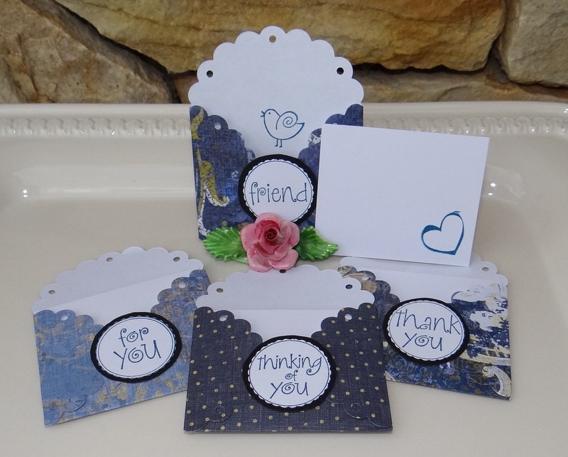 Mini Love Notes - Thinking of You Love Notes - Blue Note Cards - Thank You Note - Mini Love Notes Assortment Set