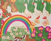 Vintage Gift Wrapping Paper - Springtime Animals - Easter or All Occasion- by Norcross - 1 Unused Full Sheet Birthday Gift Wrap