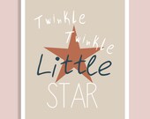 Nursery Wall Art - Twinkle Twinkle Little Star - Childrens Room Typography Decor - DIY Printable File Download