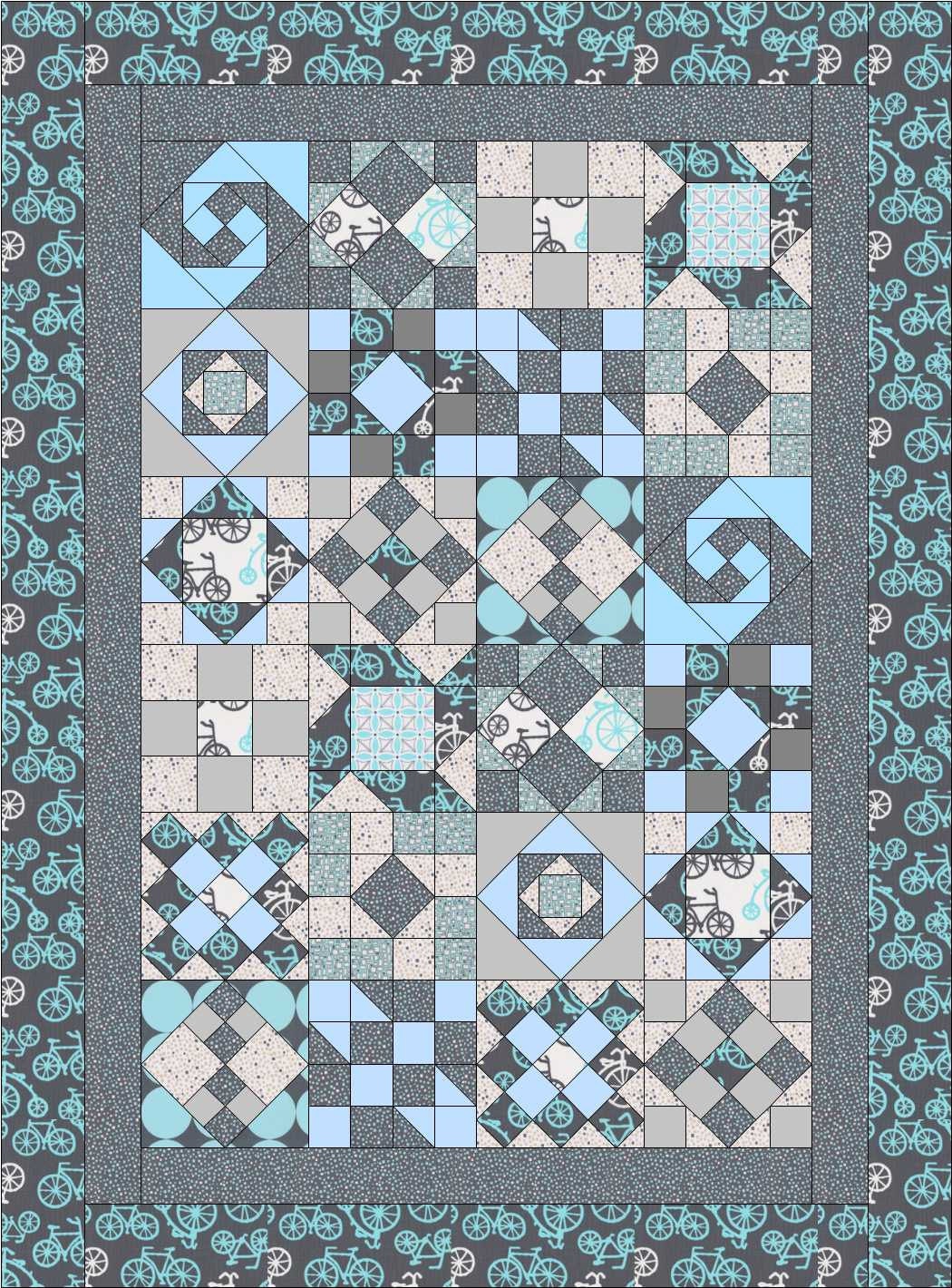 Quilt Pattern - Sampler quilt pattern - JEREMIAH measuring 34" x 46" in PDF format