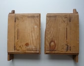 Pair of Rustic Cupboards From the Mid 1800's - Great Antique Parts of a Broken Cupboard - 1800's Stenciled Wooden Boxes