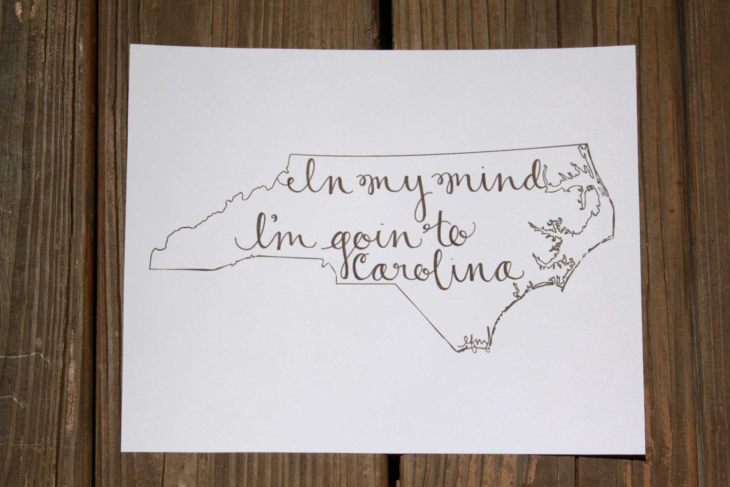 North Carolina: Goin' to Carolina Print