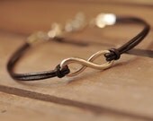 Charm Bracelet  karma bracelet,retro infinite pendant bracelet,brown  leather bracelet---B060 - fantasticgift