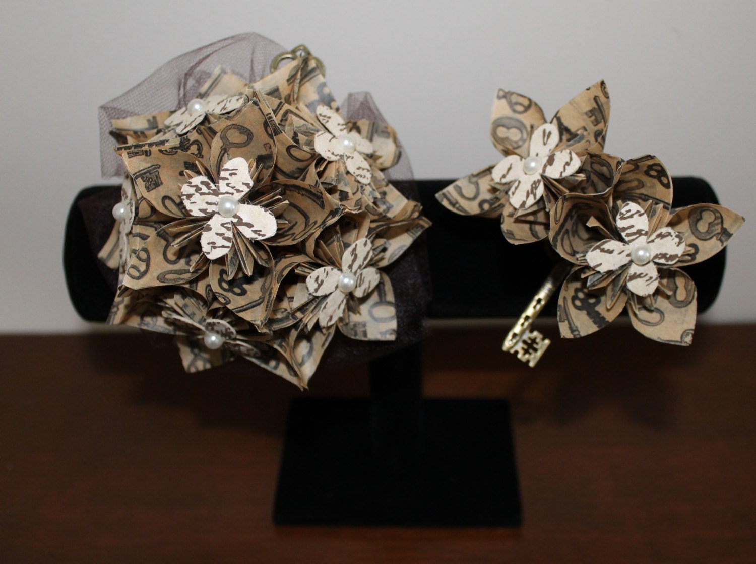 Steampunk-Inspired Corsage & Boutonnière - Alternative Wedding Flowers - Prom Corsage and Boutonniere