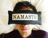 Namaste eye pillow, yoga pillow, meditation pillow, organic flaxseed & lavender pillow with linen removable cover, yoga gift, gift for him