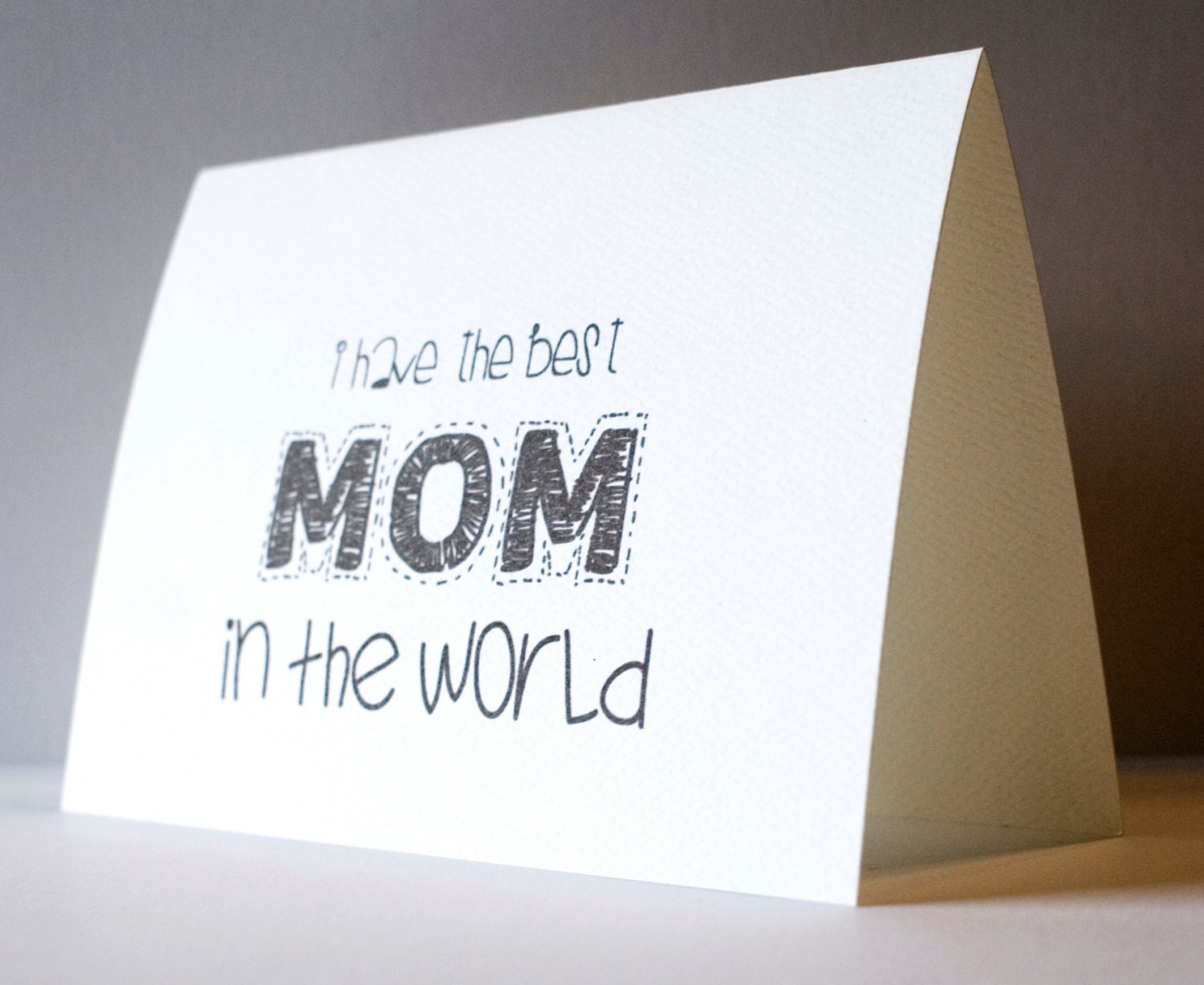 Mother's day card - Best mom - White card - Cute Mother's day card - Mother's day - Paper goods - brown